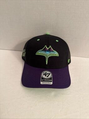 NEW '47 Trucker Tampa Bay Rays City Connect Hat Cap Black Purple MLB Snapback